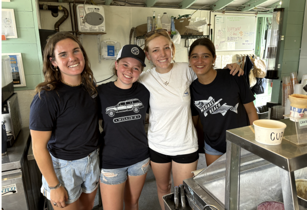 Cora McMahon stayed in Nantucket over the summer. She spent her time scooping ice-cream at Millie's Ice cream parlor at Madaket beach.